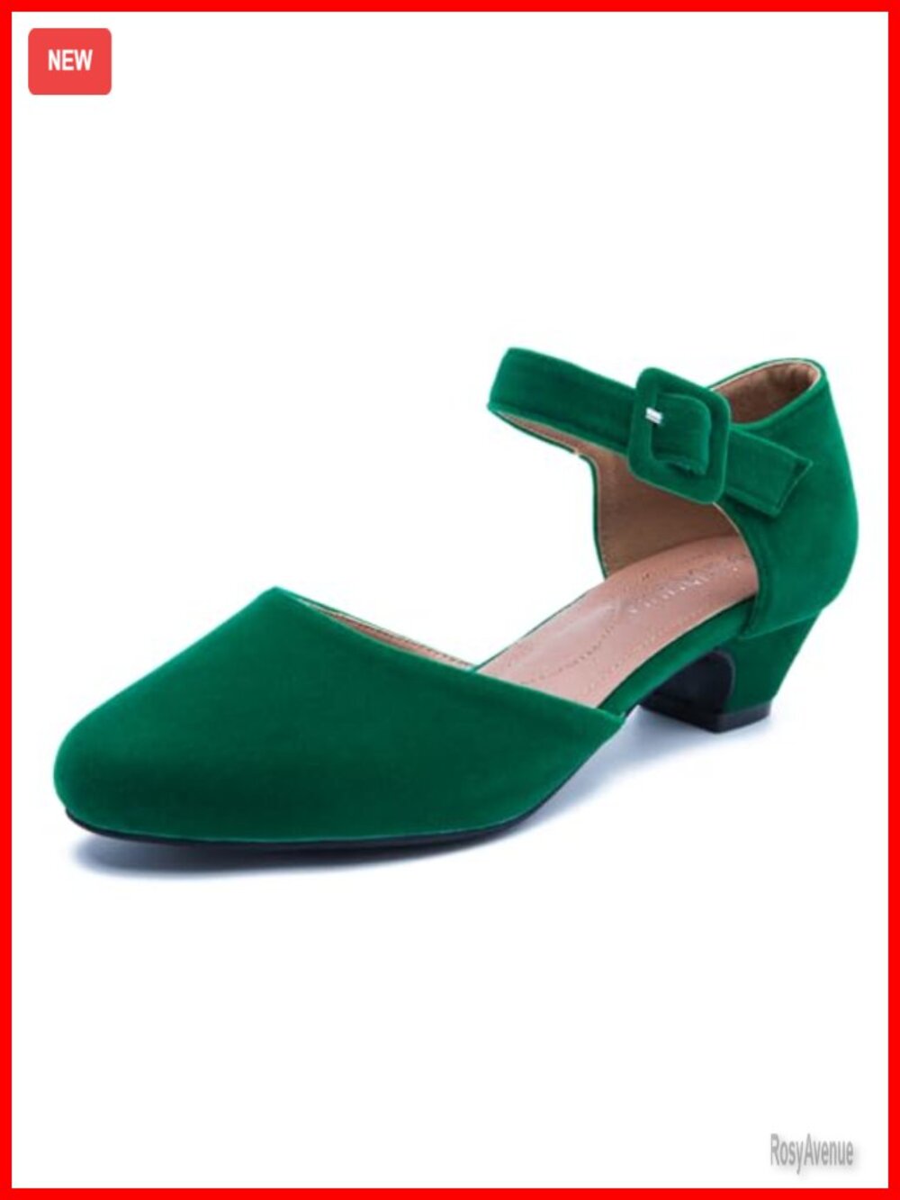 Women's Closed Toe Low Chunky Heel Pumps Ankle Strap Dress Shoes for Work